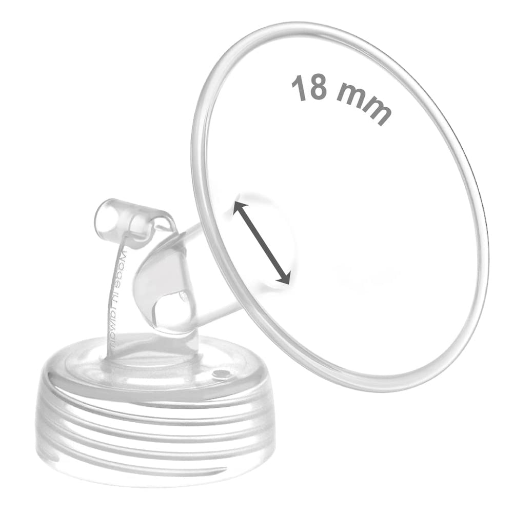 Maymom 18mm wide-mouth flange for Spectra S1/S2 provides a comfortable pumping fit