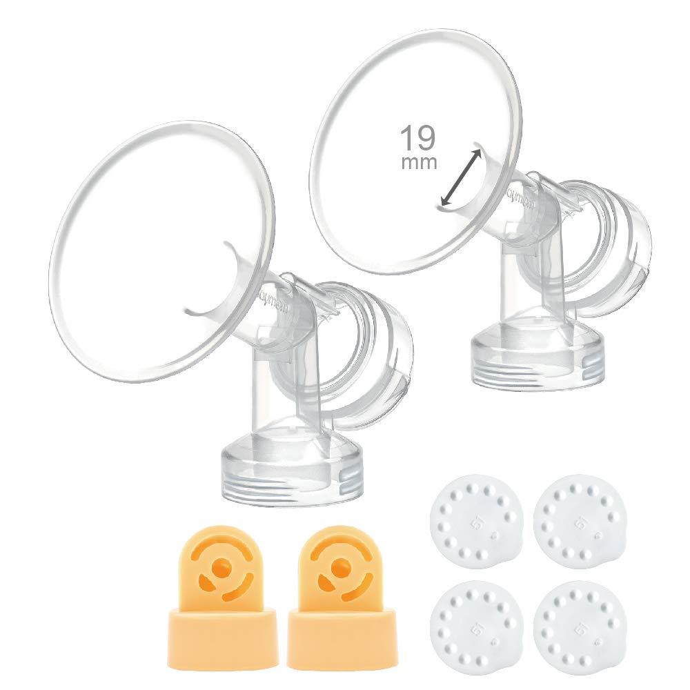 Maymom 19mm breastshield front view for precise pumping fit.