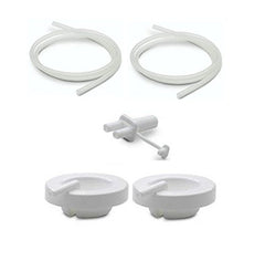 Maymom Ameda Purely Yours tubing parts: two tubes and caps for replacement and compatibility.