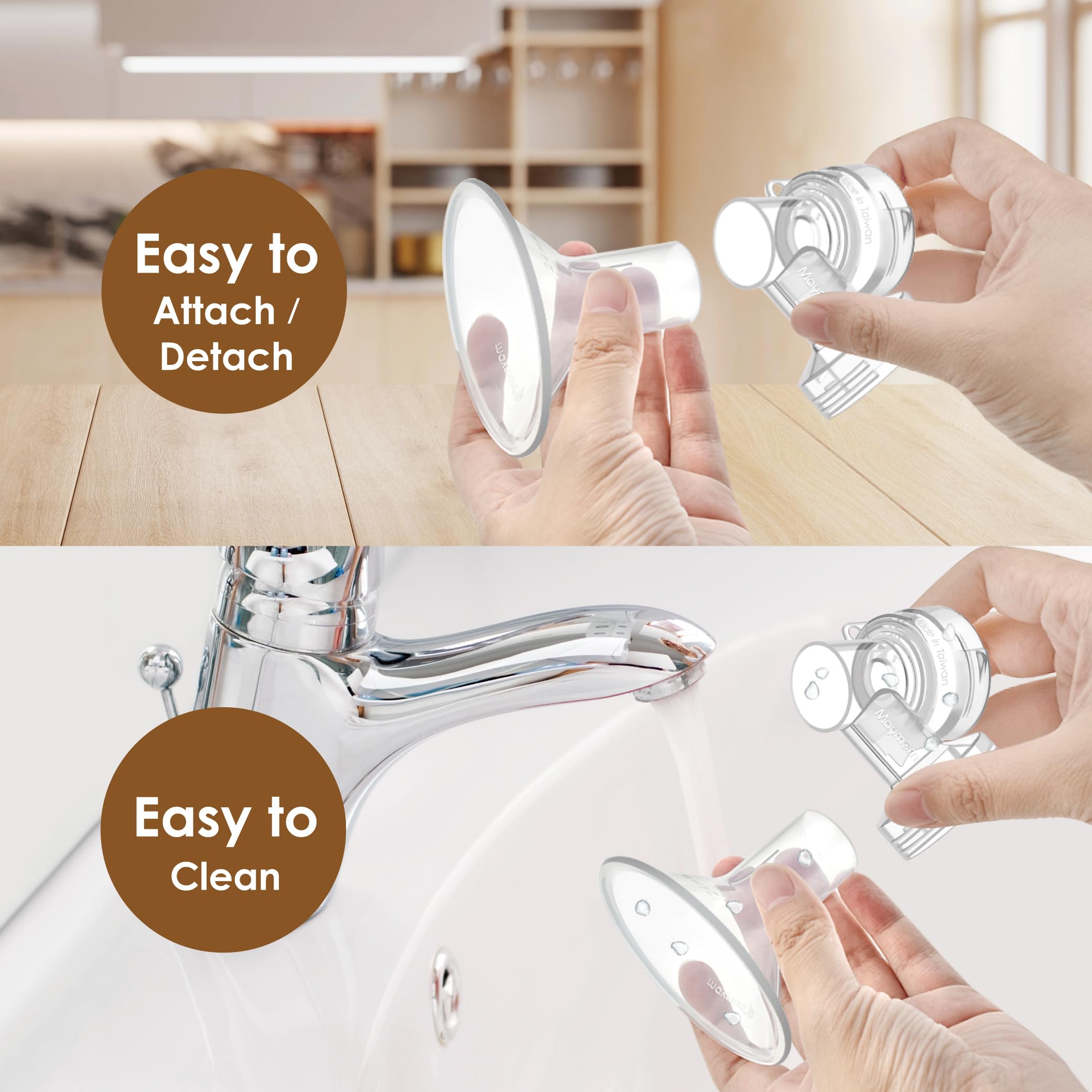 Maymom base connectors secure the shield system to the bottle