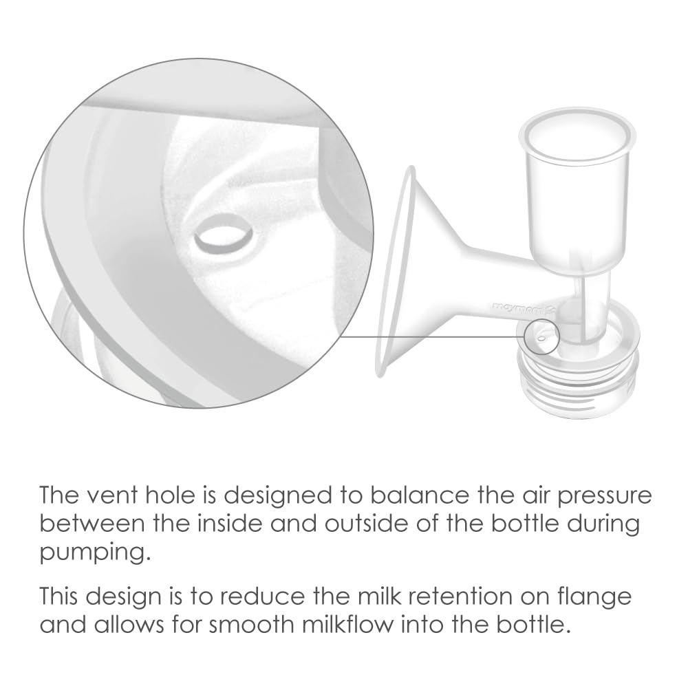Maymom flange compatible with Ameda and Medela bottles