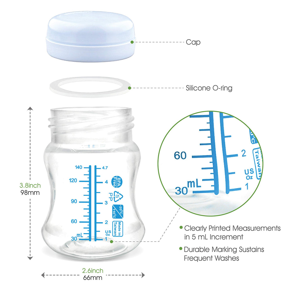 Maymom bottles with one-piece cap seal securely.