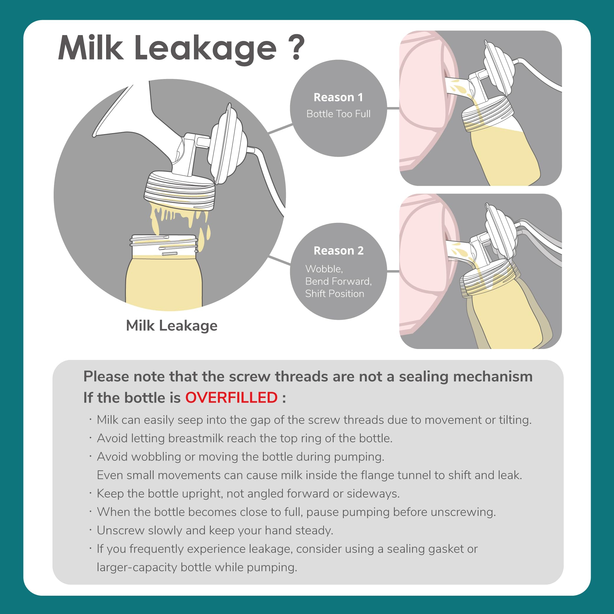 Maymom BPA-free semi-transparent wall shows milk level clearly.