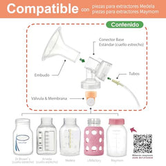 Maymom valve provides reliable suction alongside compatible Medela parts.