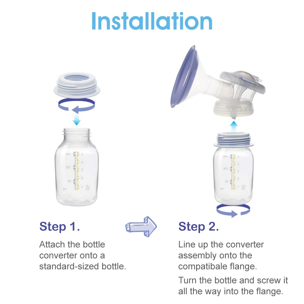 Maymom components fit Medela, Ameda, and Dr. Brown standard bottles for versatility.