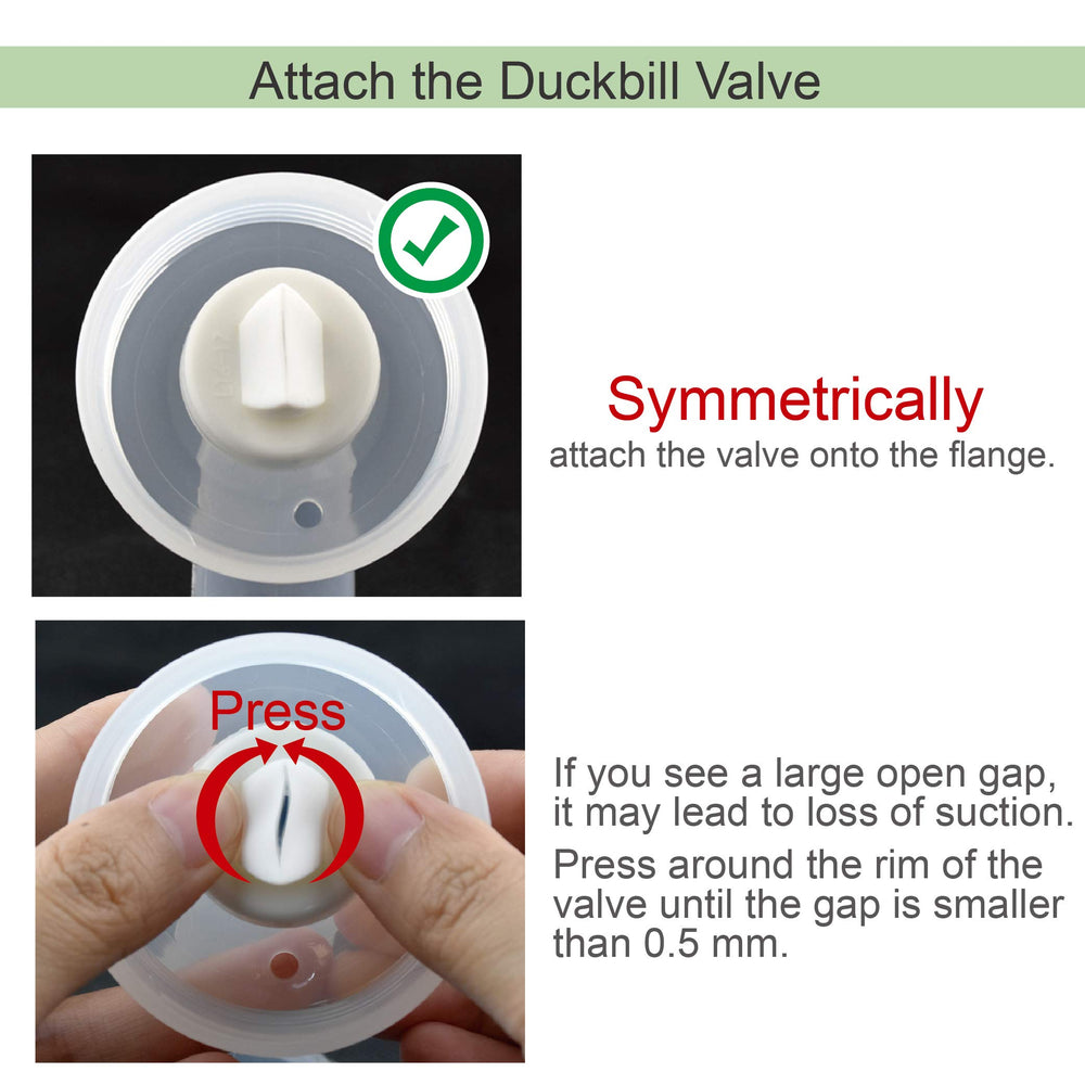 Maymom duckbill valves for S2Plus/S1Plus offer reliable performance with compatible flange and breastshield.