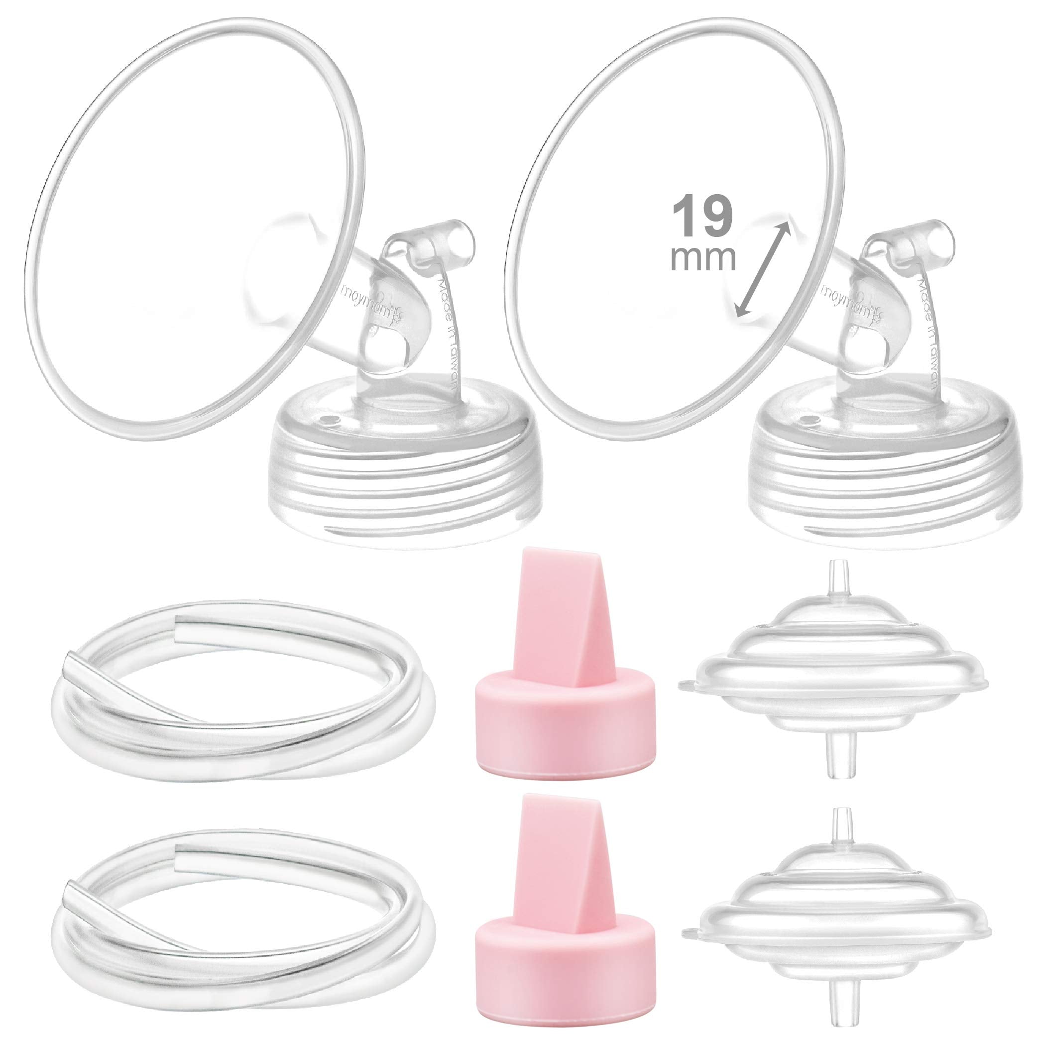 Maymom Spectra 19mm flange for S1/S2 fits wide-neck bottles securely.