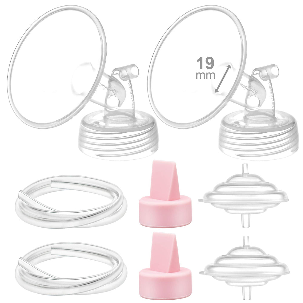 Maymom Spectra 19mm flange for S1/S2 fits wide-neck bottles securely.