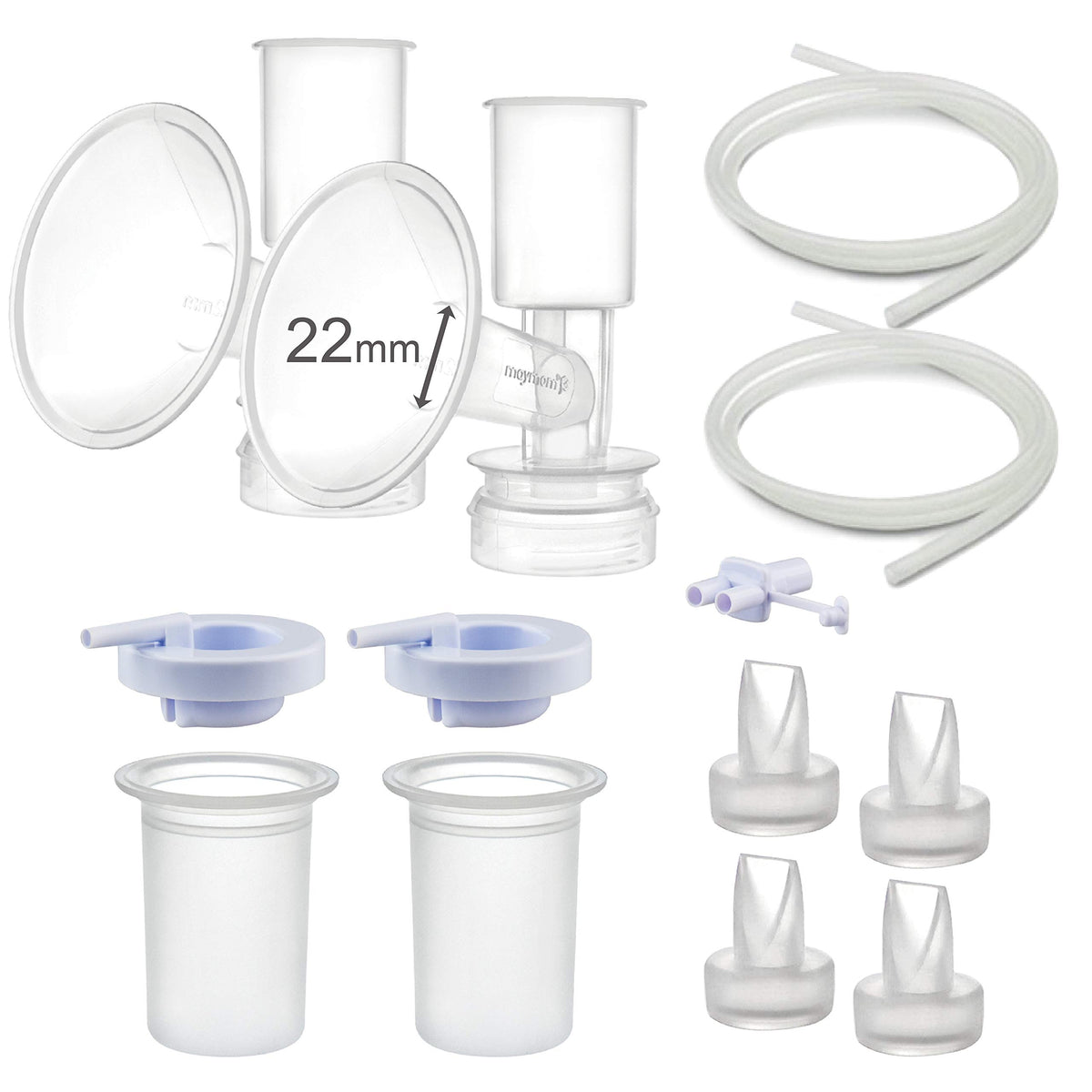Maymom pump parts for Ameda Purely Yours with 22 mm flange for comfortable expression.