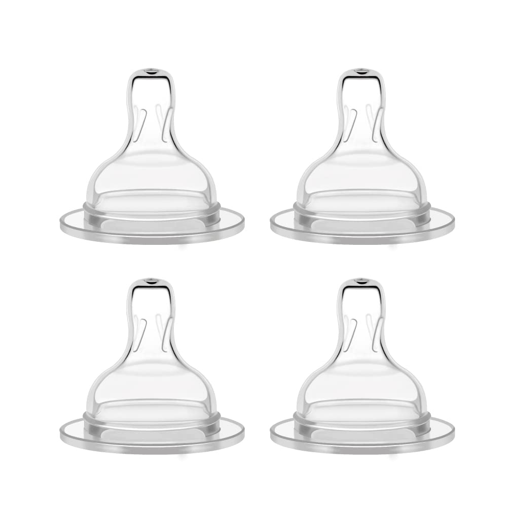 Maymom silicone nipple slow-flow 4pc package for gentle, controlled feeding.