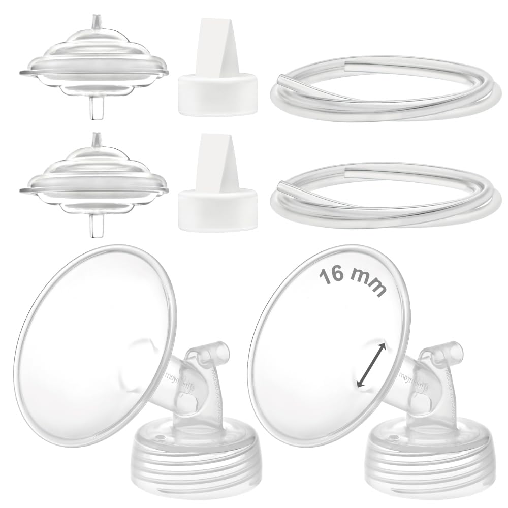 Maymom Spectra 16mm flange in kit for comfortable pumping with compatible bottles.