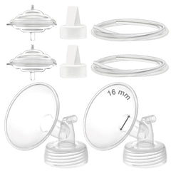 Maymom Spectra 16mm flange in kit for comfortable pumping with compatible bottles.
