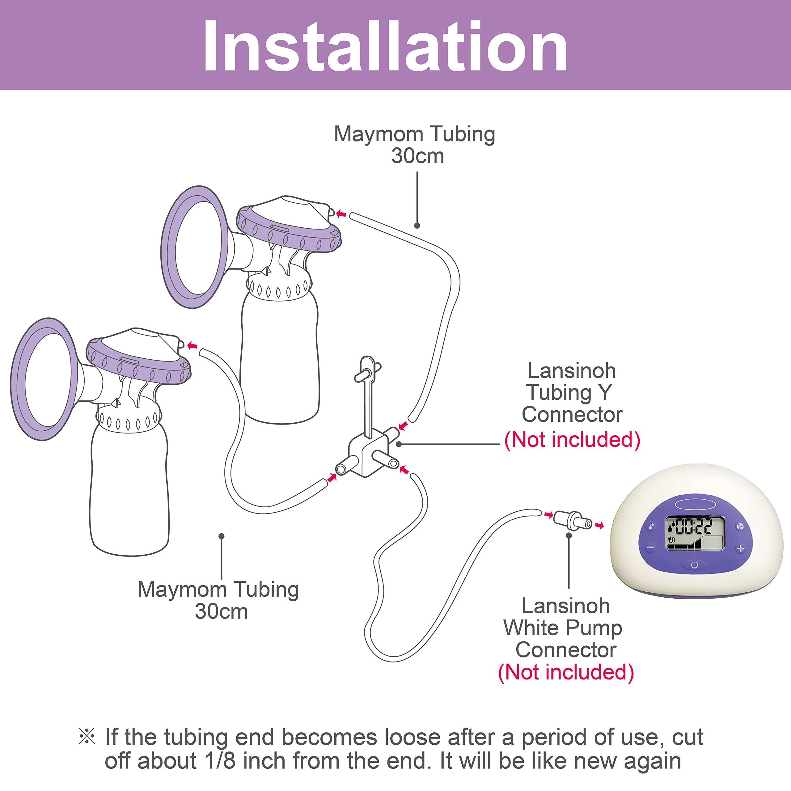 Maymom silicone tubing is BPA-free for safe daily pumping.