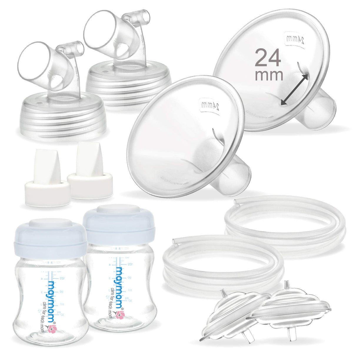 Maymom two-piece 24mm flange with shield for Spectra; customizable fit