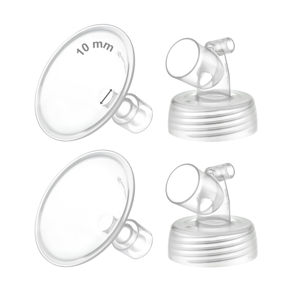 Maymom two-piece wide-neck flange with 10mm shield for comfortable pumping