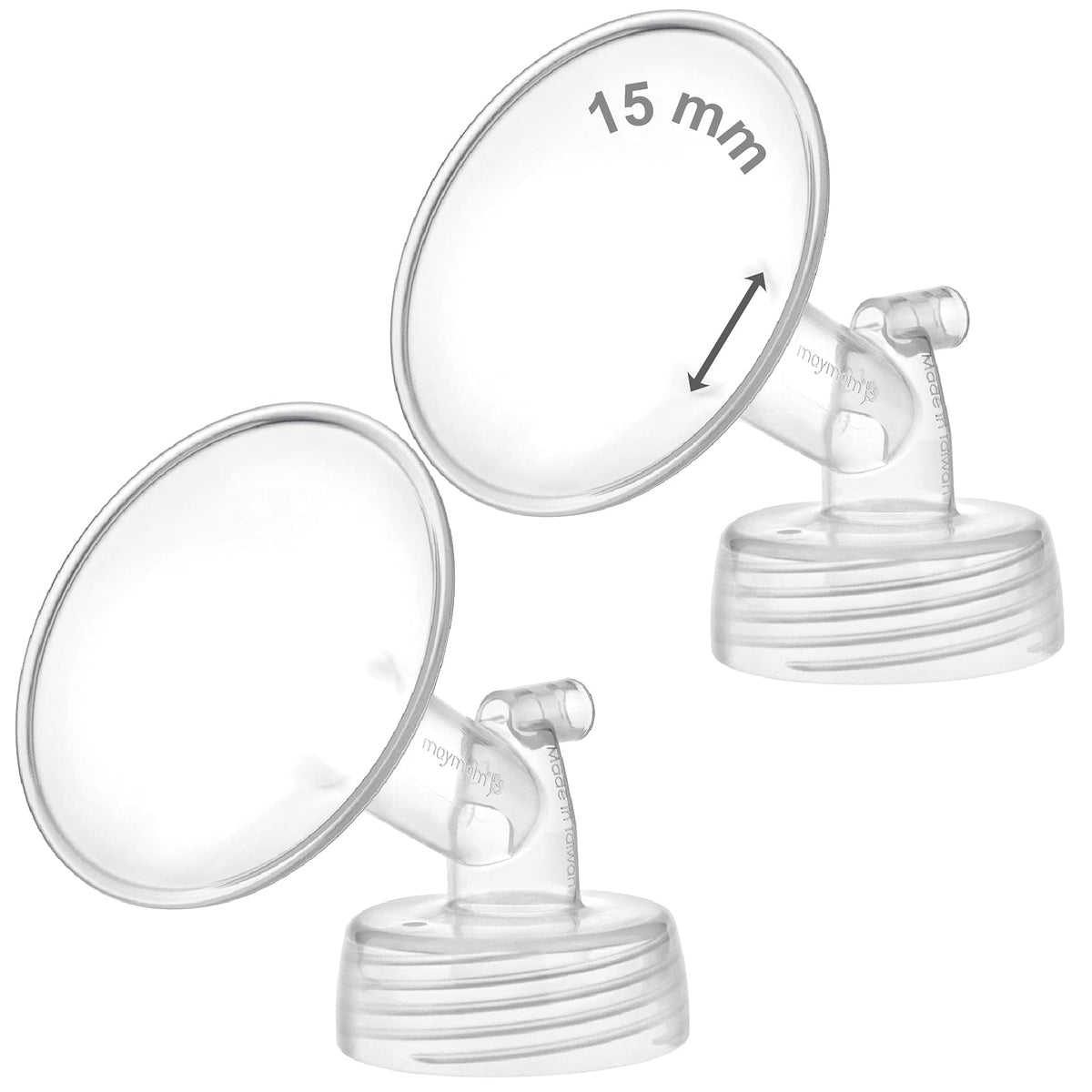 Maymom widemouth 15mm flange on Spectra S1 Plus for a comfortable pumping fit