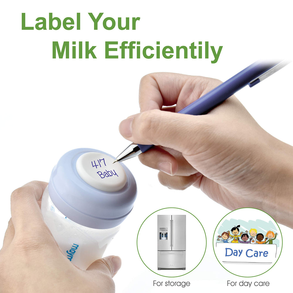 Maymom writable labeling surface on a bottle for quick ID in daycare.