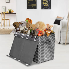 Mayniu large toy box grey lid closed hides clutter for a tidy space