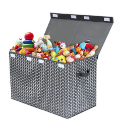 Mayniu large toy box grey lid on keeps toys organized and accessible