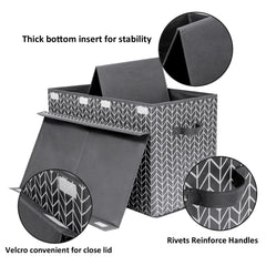Mayniu large toy box grey side view shows reinforced structure