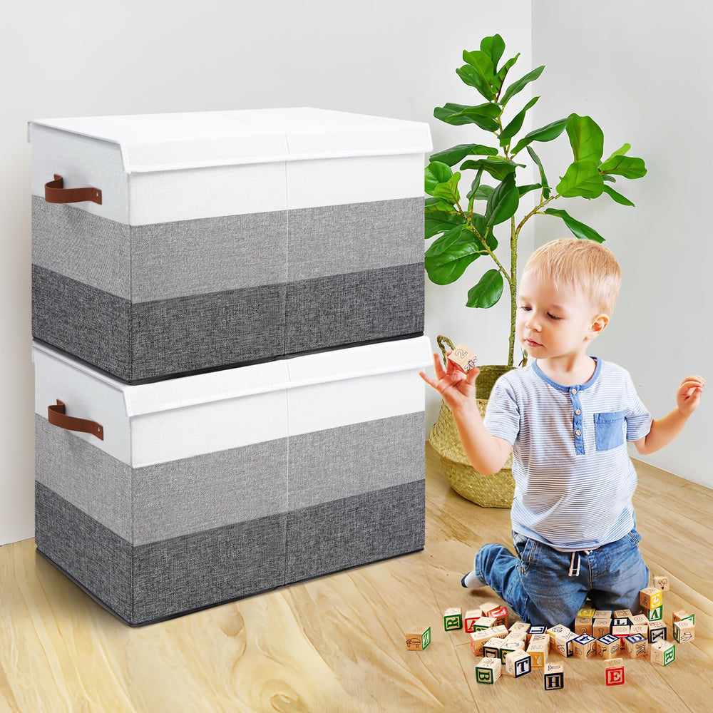 Mayniu Toy Box folds flat for easy closet storage.
