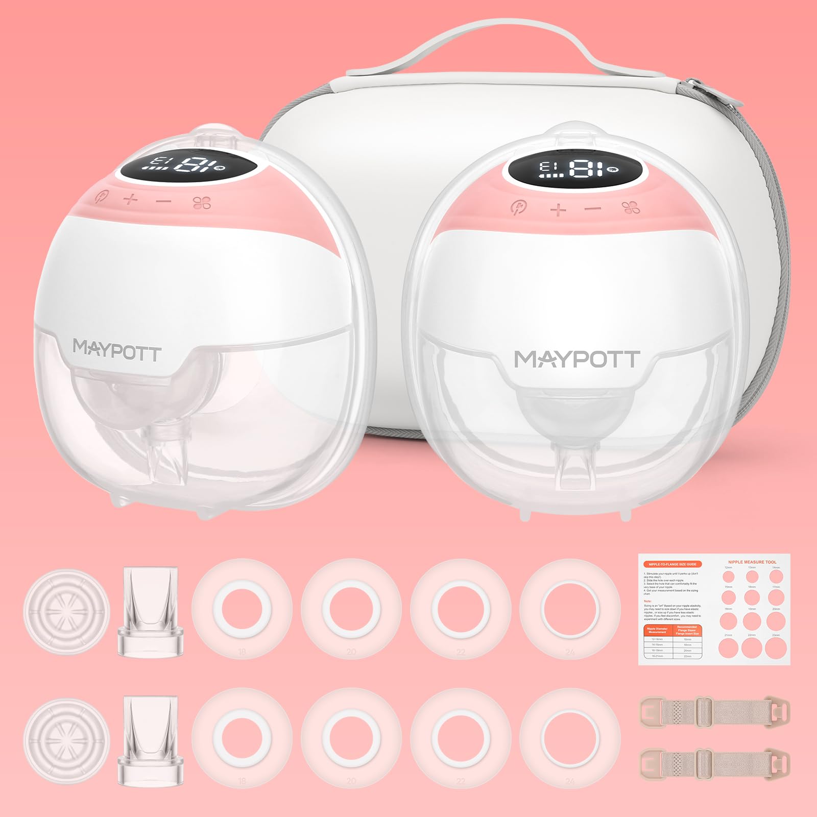 Maypott S18 wearable pump in bra for hands-free pumping.