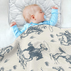 Mazeann Cowboys Blanket uses non-toxic dyes for safe play.