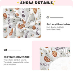 Mazeann full-print one-side design features vivid visuals on the crib sheet.