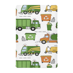 Mazeann garbage trucks crib sheet pattern highlights playful design for a cozy, breathable nursery surface