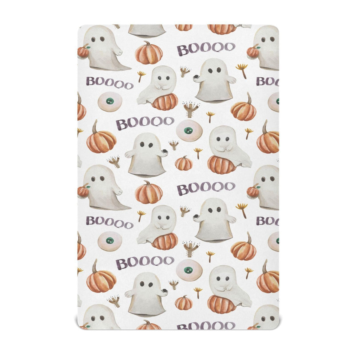 Mazeann Ghosts Pumpkins print crib sheet for a playful Halloween sleep space.
