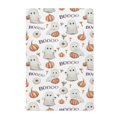 Mazeann Ghosts Pumpkins print crib sheet for a playful Halloween sleep space.