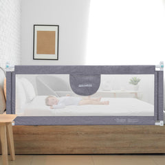 MBQMBSS 73-inch bed rails assembly view showing quick setup for toddlers
