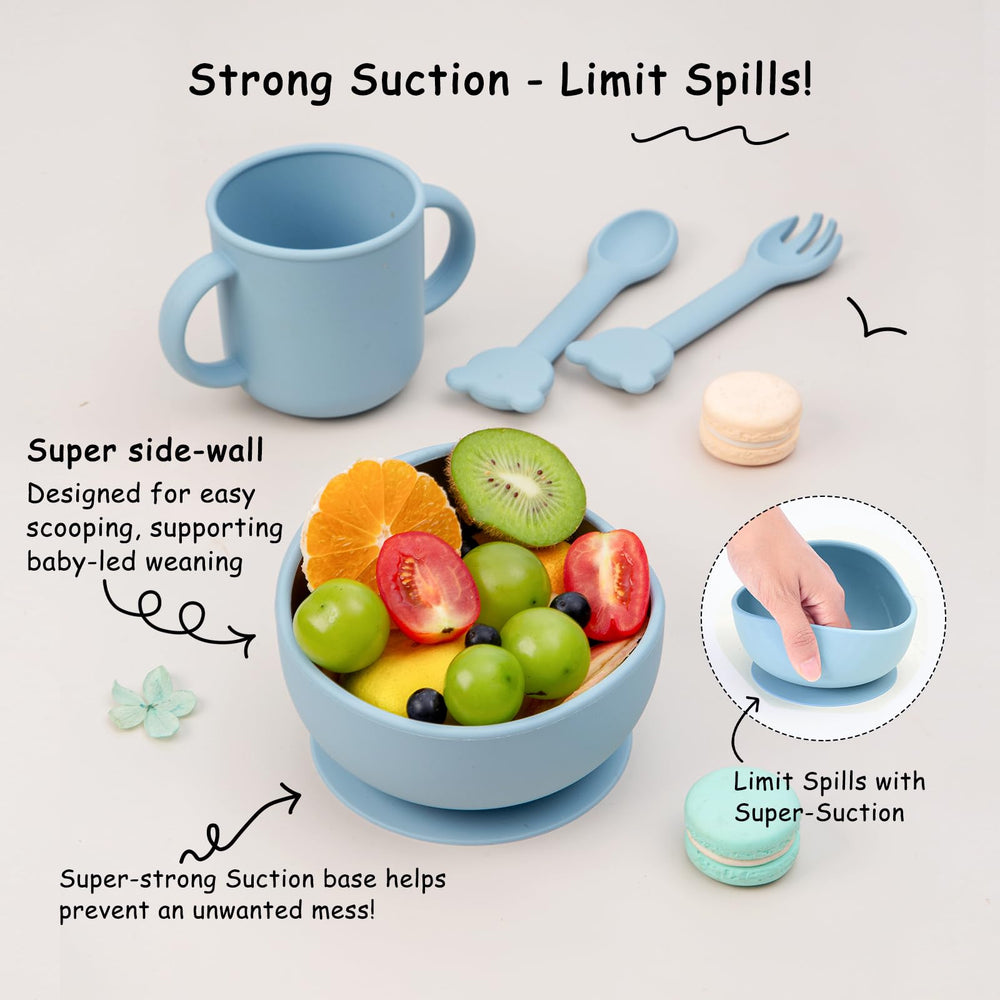 MBQMBSS adjustable bib catches drips during meals.