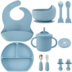 MBQMBSS baby feeding set plate with compartments for balanced meals.