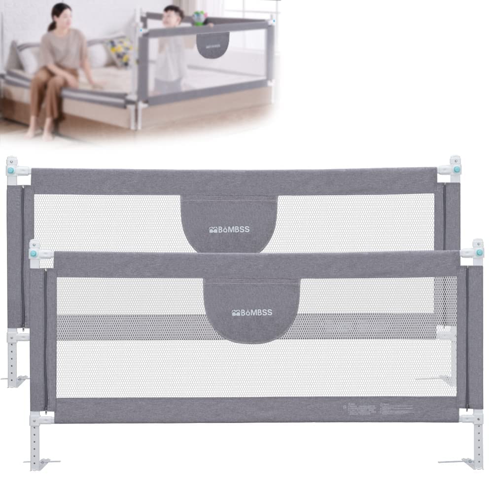 MBQMBSS bed rail 2-pack for king and queen beds with secure sleep support.