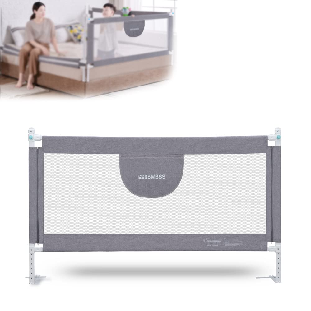 MBQMBSS bed rail frame shows sturdy construction for toddler safety.