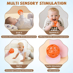 MCGMITT 8-piece silicone teether set in vibrant colors supports teething comfort and exploration