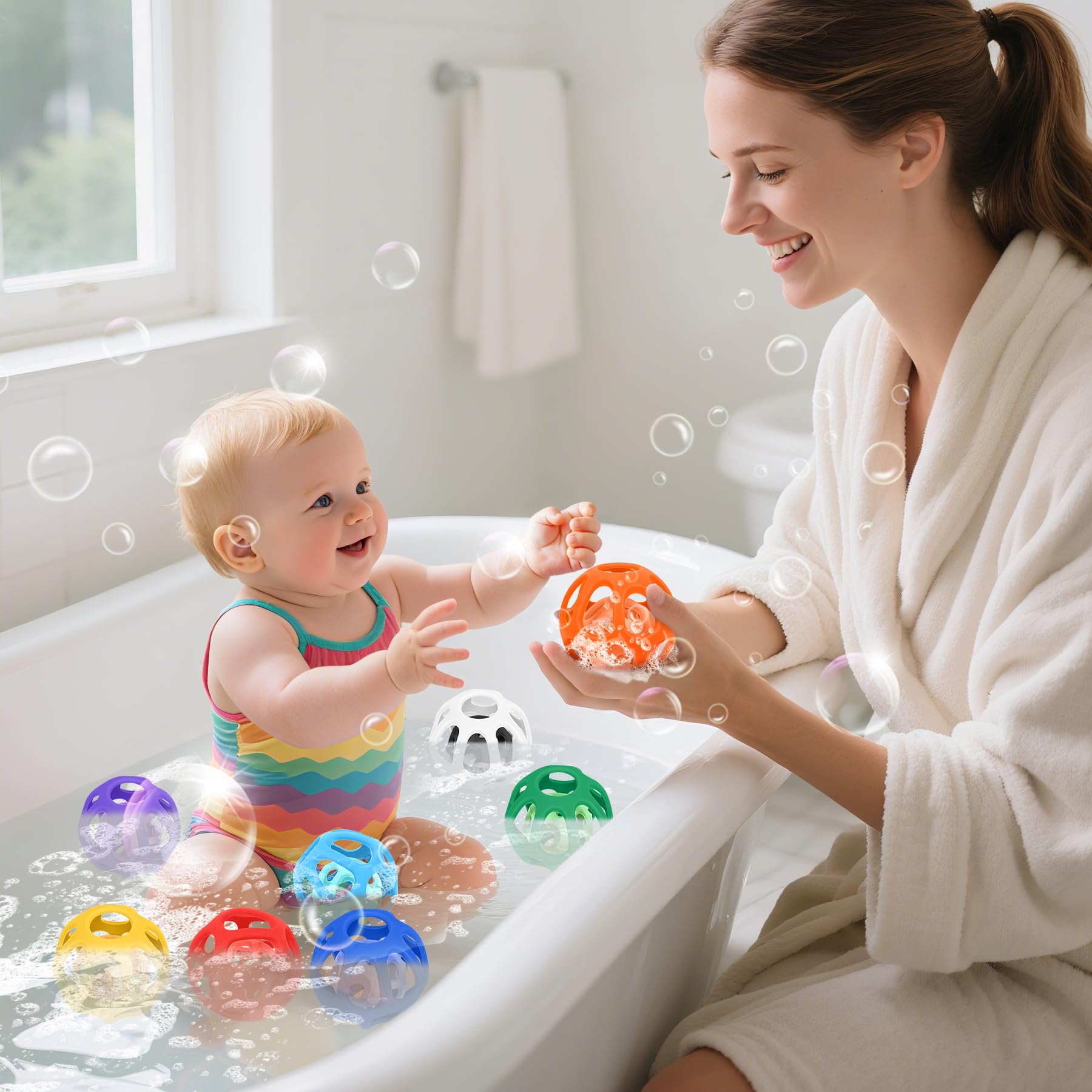 MCGMITT compact teether ball fits diaper bags for on-the-go use