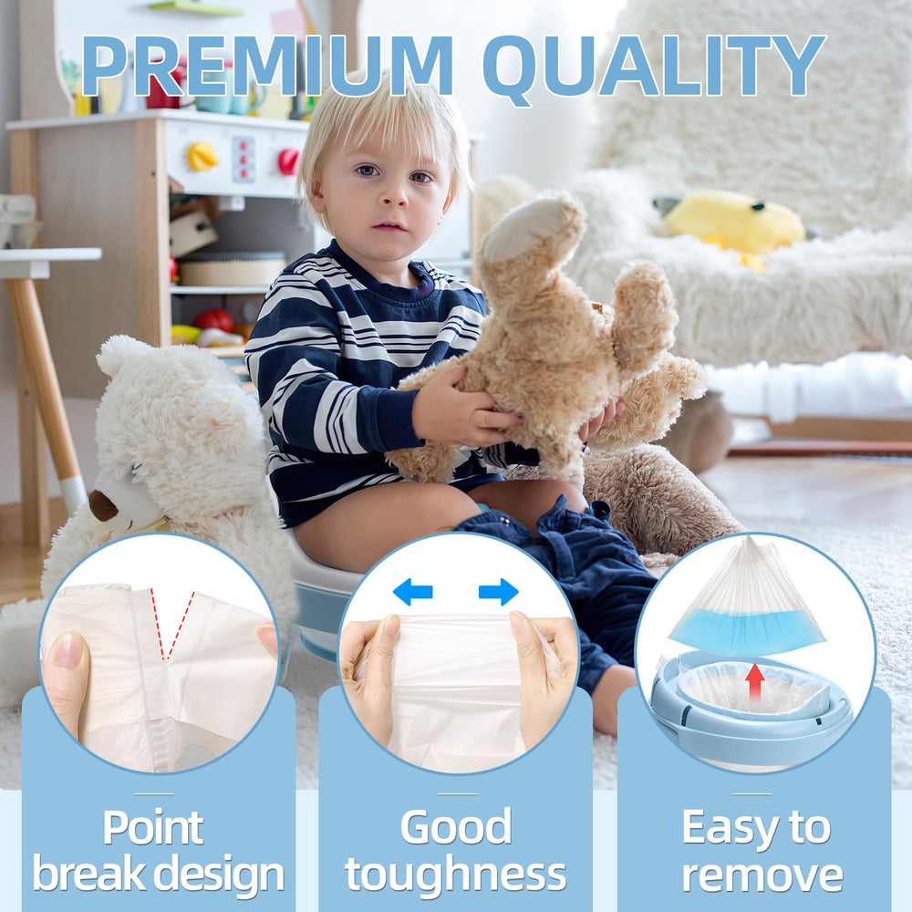 MCGMITT potty liners universal-fit designed to work with most travel potties.
