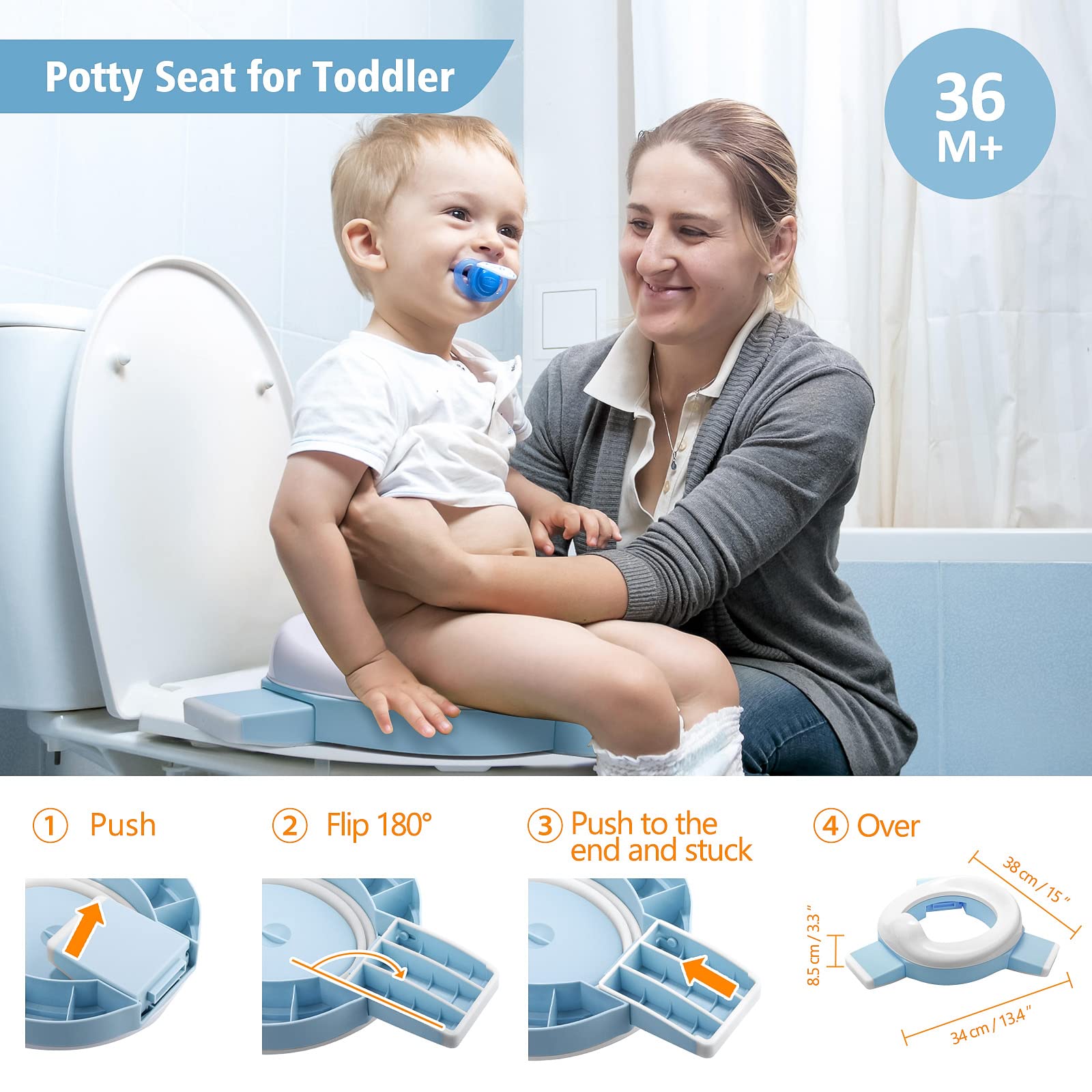 MCGMITT potty training seat splash guard blue helps prevent spills