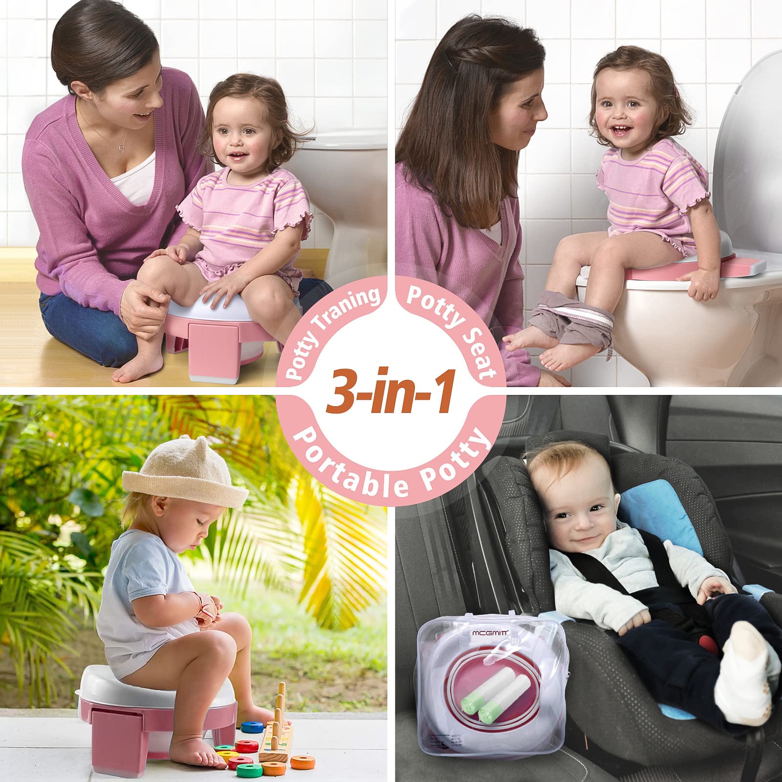 MCGMITT toddler using seat on a toilet for training
