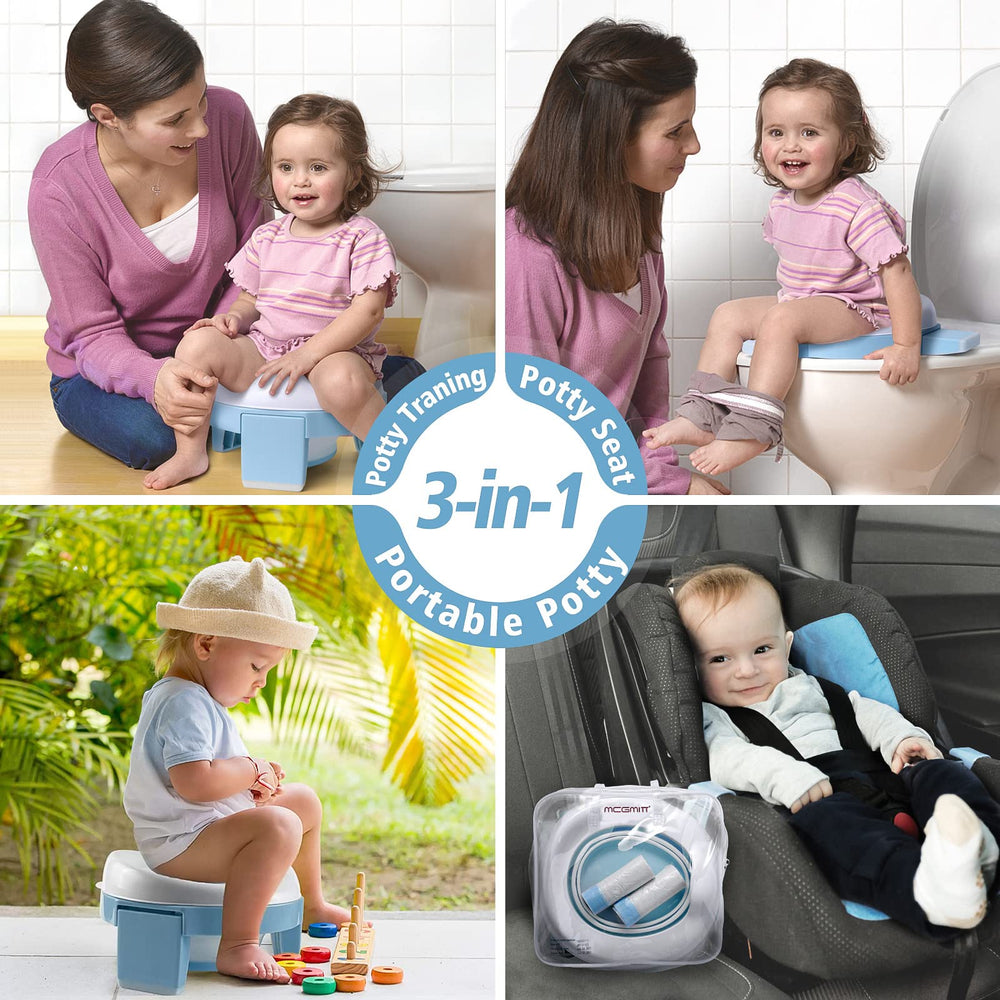MCGMITT portable travel bag blue for storing the potty seat on the go