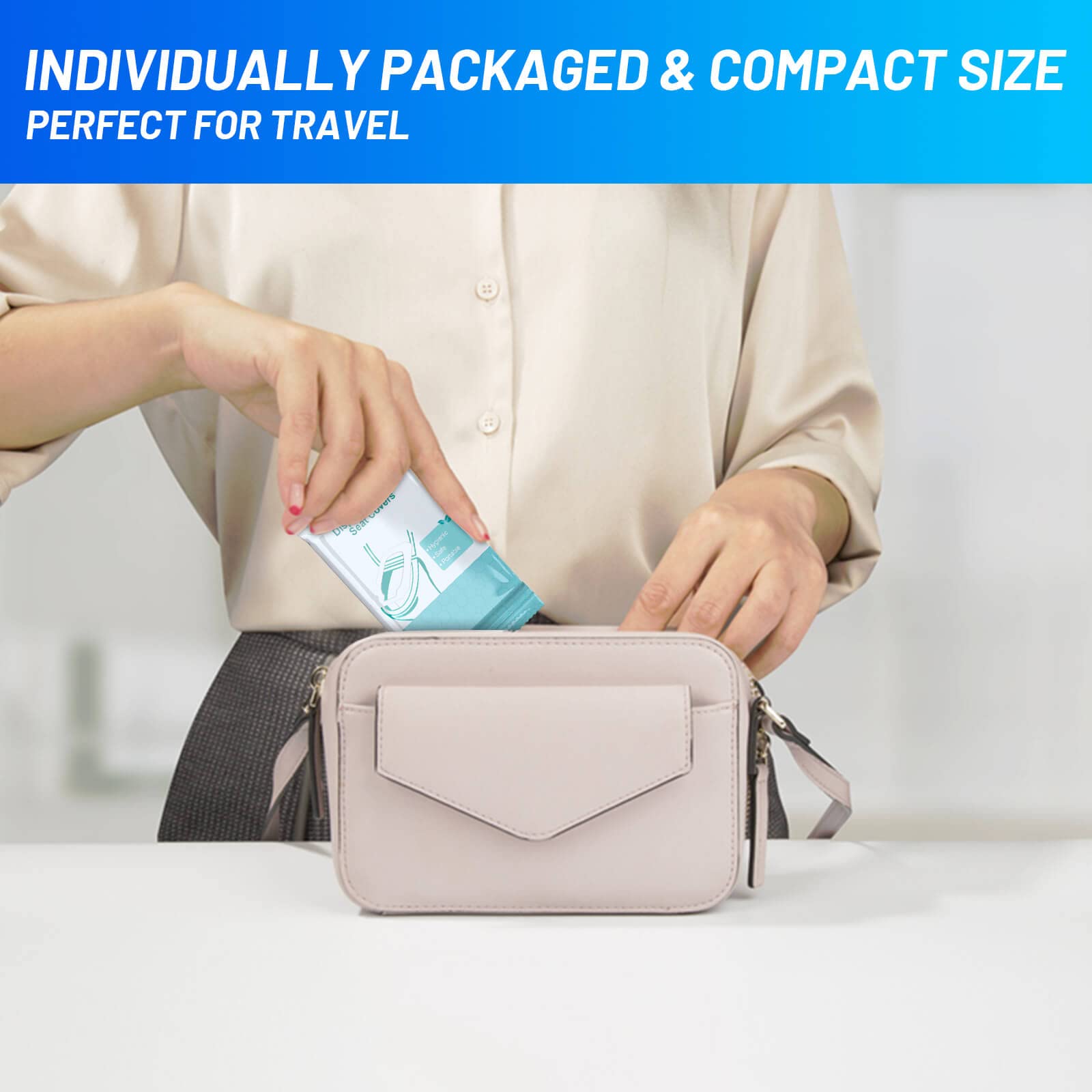Mckanti travel-friendly individually wrapped seat covers for easy packing