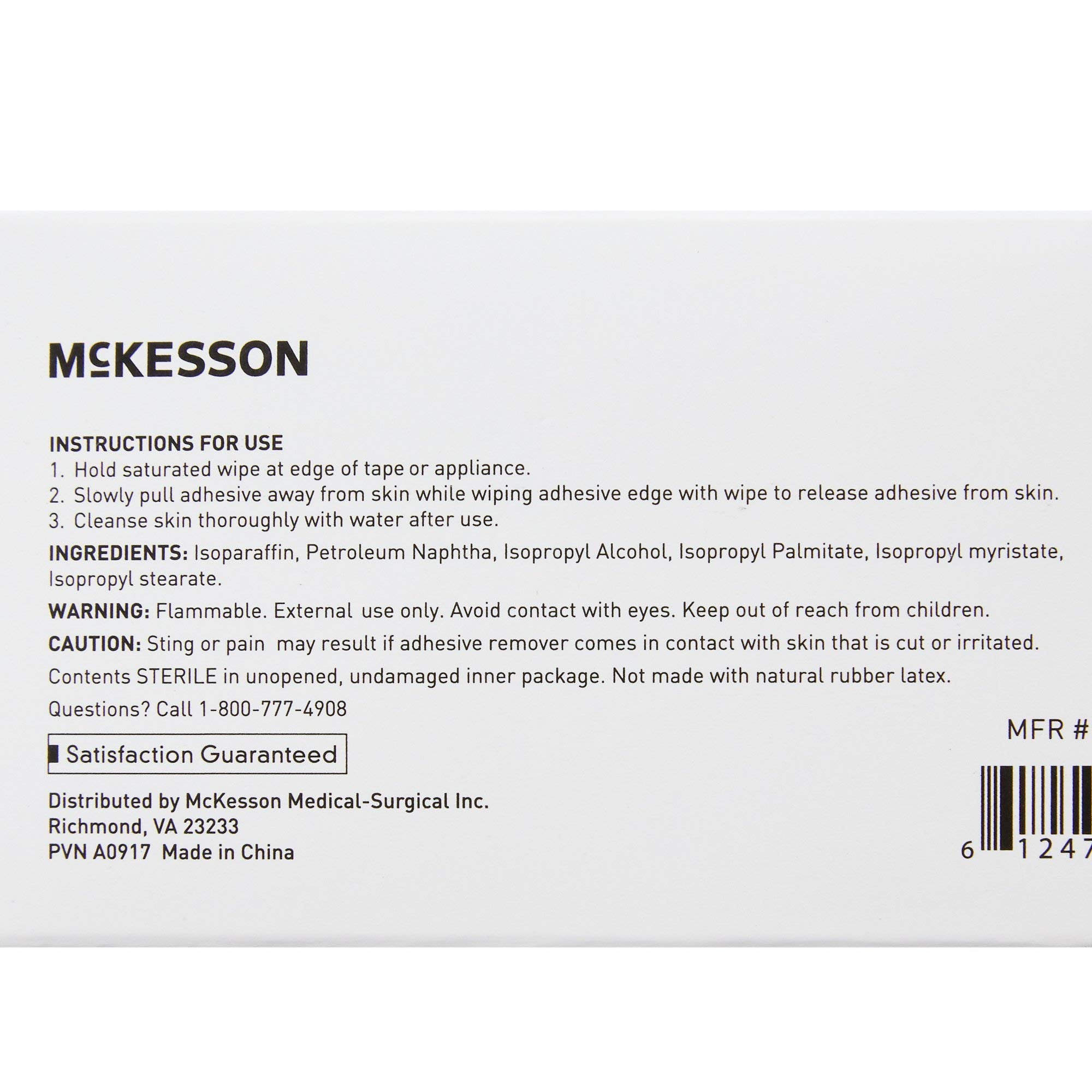 Ostomate-friendly McKesson adhesive remover wipes for gentle cleansing