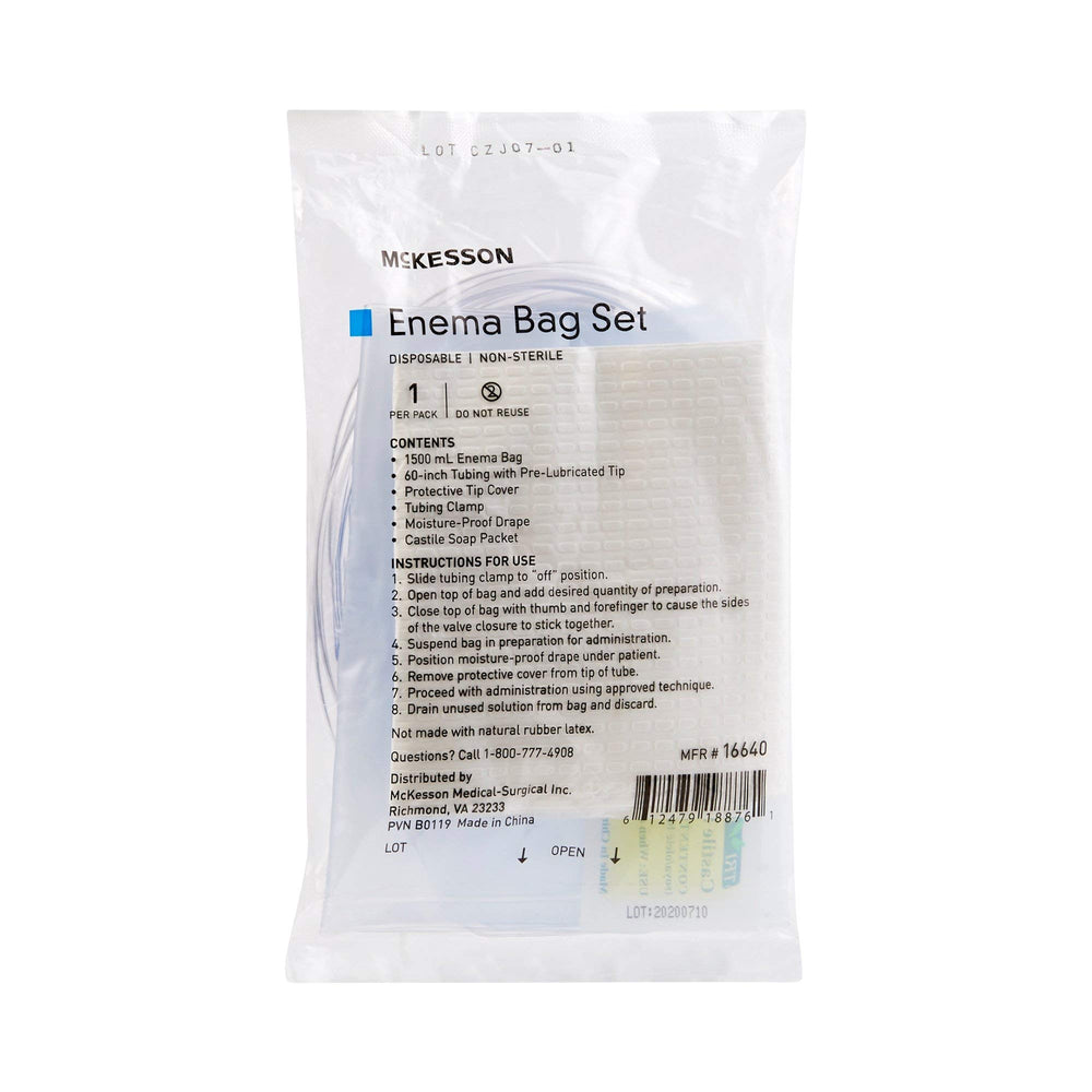 McKesson Bag Emema 1500Cc bag ready for home use.