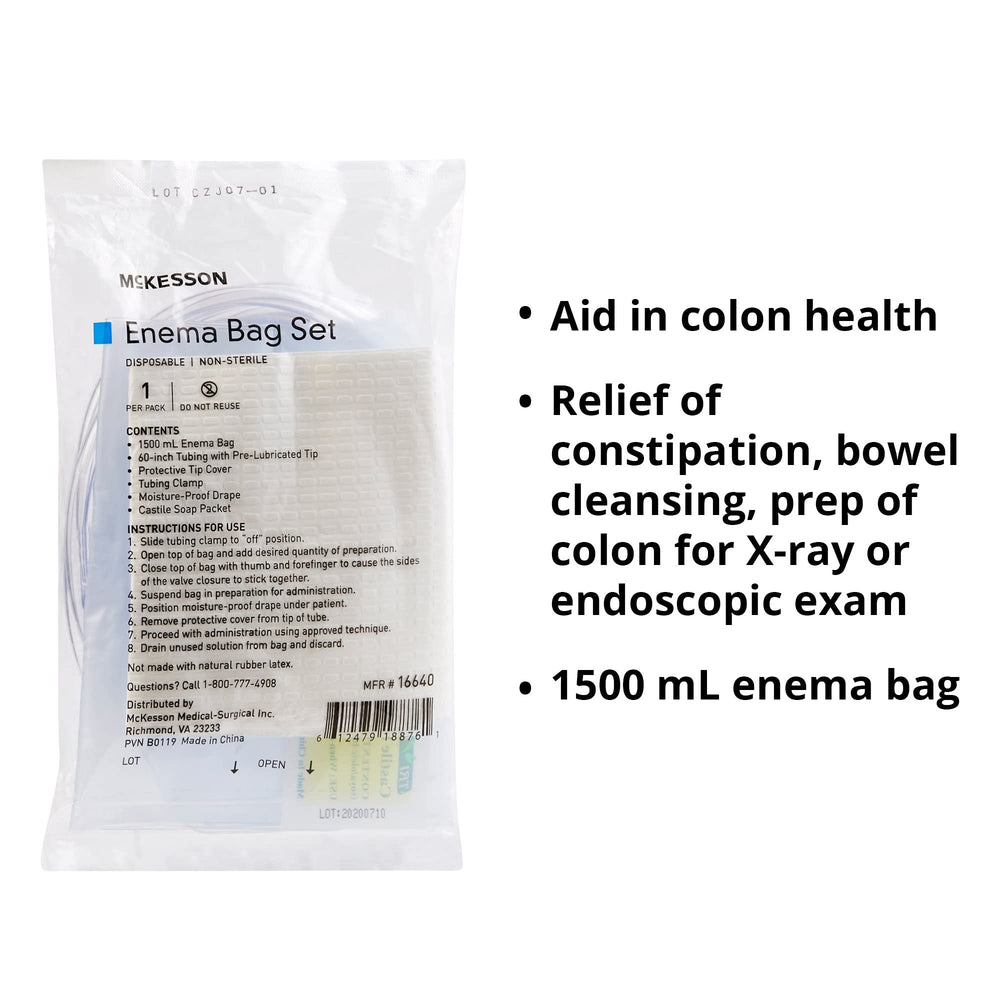 McKesson Bag Emema 1500Cc cap ensures secure closure.