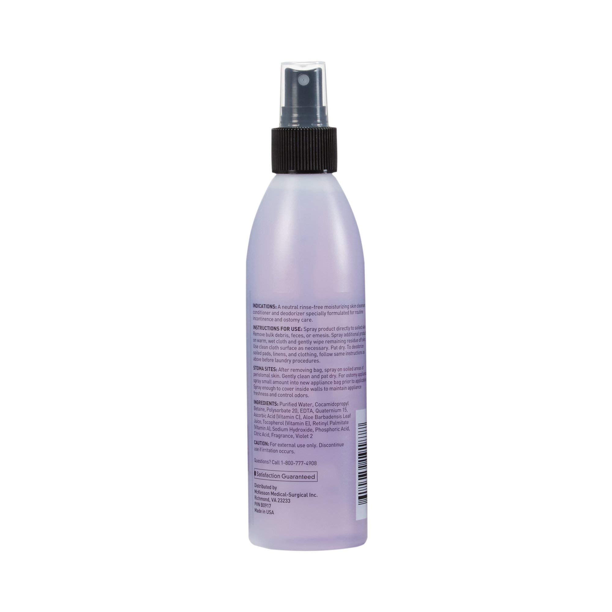 McKesson perineal cleanser spray-application demonstrates easy, quick cleansing.