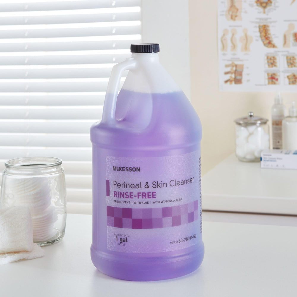 Application demo of McKesson Perineal Skin Cleanser for quick cleansing.