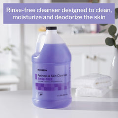 Label on McKesson Perineal Skin Cleanser bottle highlighting ingredients.