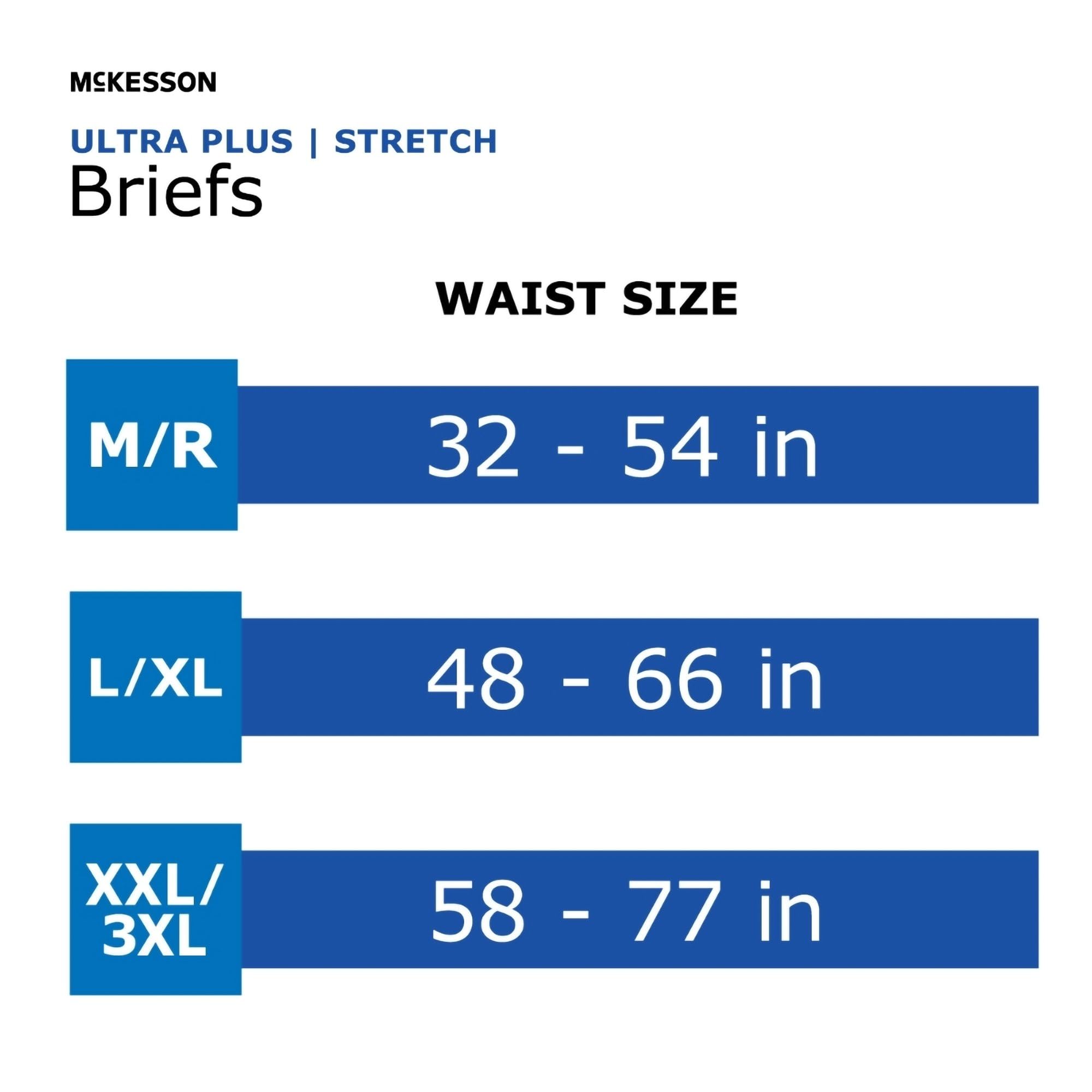 McKesson Ultra Plus Stretch Briefs re-fastenable strips allow adjustable fit.